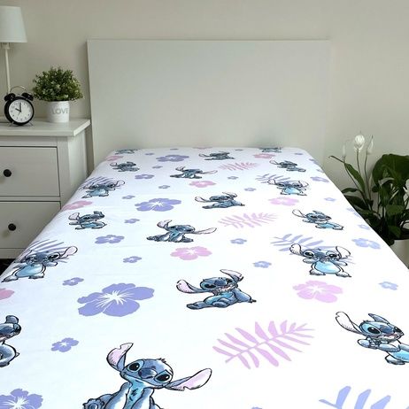 ποΈπ Lilo & Stitch 100% Cotton Fitted Sheet β Soft Breathable Bed Sheet 90Γ200 cm with Deep Elastic Corners FAIRY KIDS