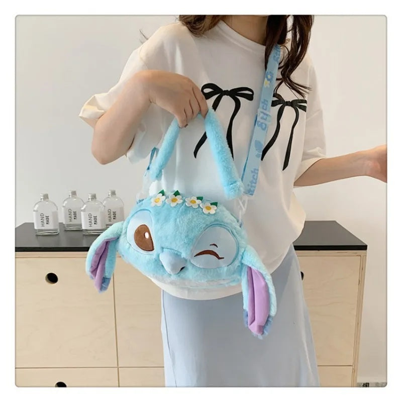 ππ New Disney Stitch Plush Backpack β Cute Cartoon Shoulder Messenger Bag for Girls Parent-Child Gift FAIRY KIDS
