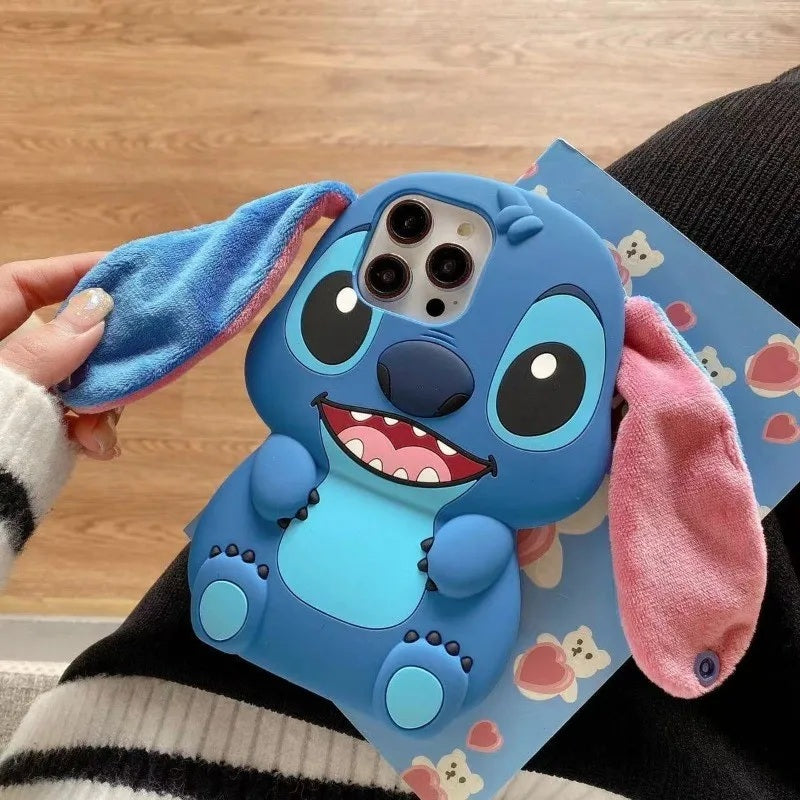 π±π Disney Stitch Big Ear Silicone Phone Case for Iphone and samsung β Soft Shockproof Cute Protective Cover FAIRY KIDS