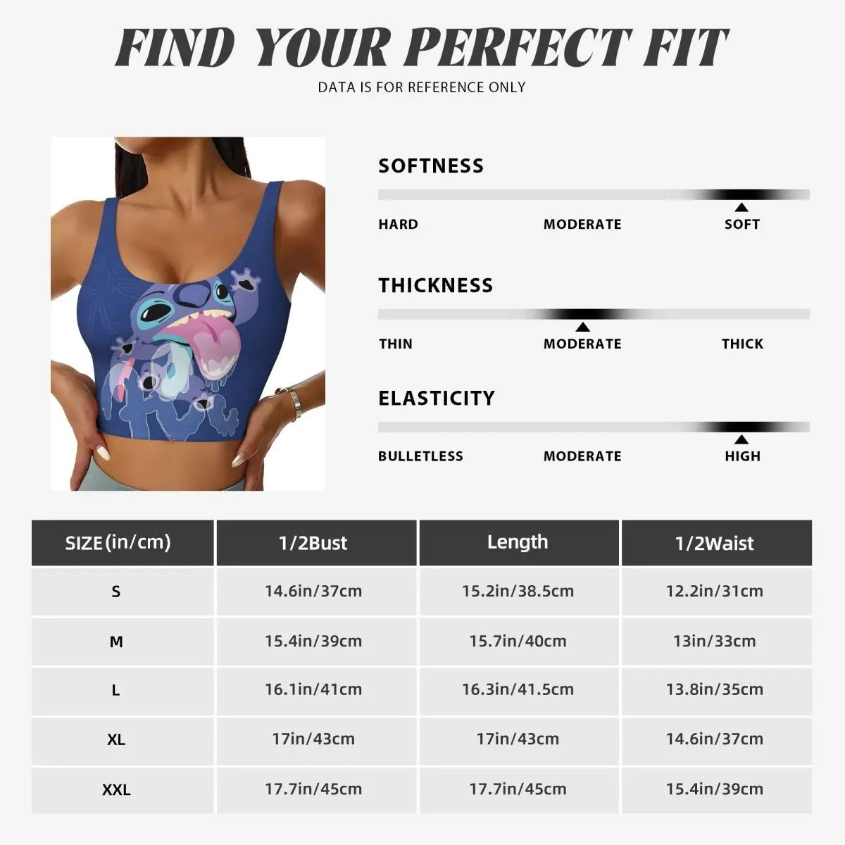 🏋️‍♀️💙Custom Stitch Animes Funny Sports Bra Women Manga High Impact Workout Yoga Crop Top FAIRY KIDS