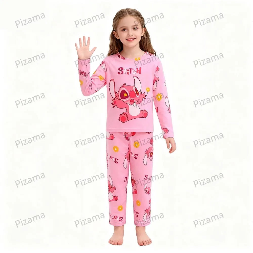 😴💙 Kids Stitch Long Sleeve Pajama Set – Soft Cozy Cartoon Sleepwear for Boys & Girls Loungewear FAIRY KIDS
