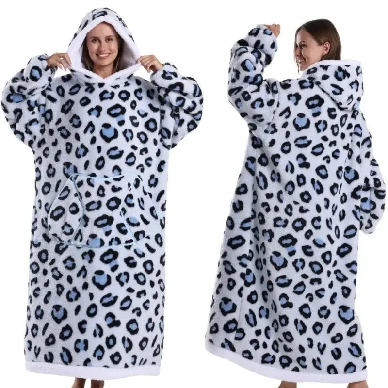 💖Warm Winter Hoodie Blanket | Couple Style Christmas Theme | Long Thermal Sleepwear for Men & Women | Cozy Home Comfort Fairy.kid