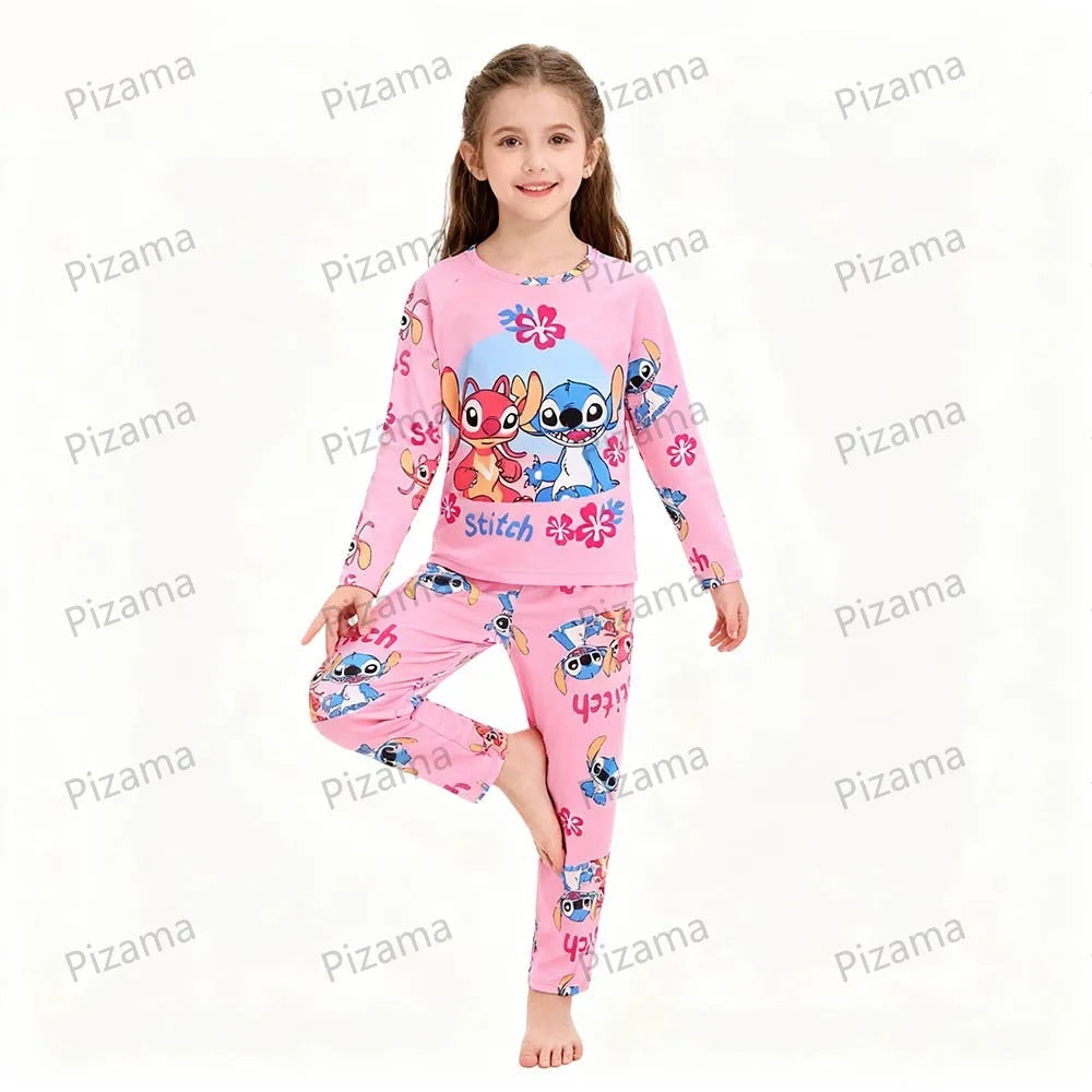 😴💙 Kids Stitch Long Sleeve Pajama Set – Soft Cozy Cartoon Sleepwear for Boys & Girls Loungewear FAIRY KIDS