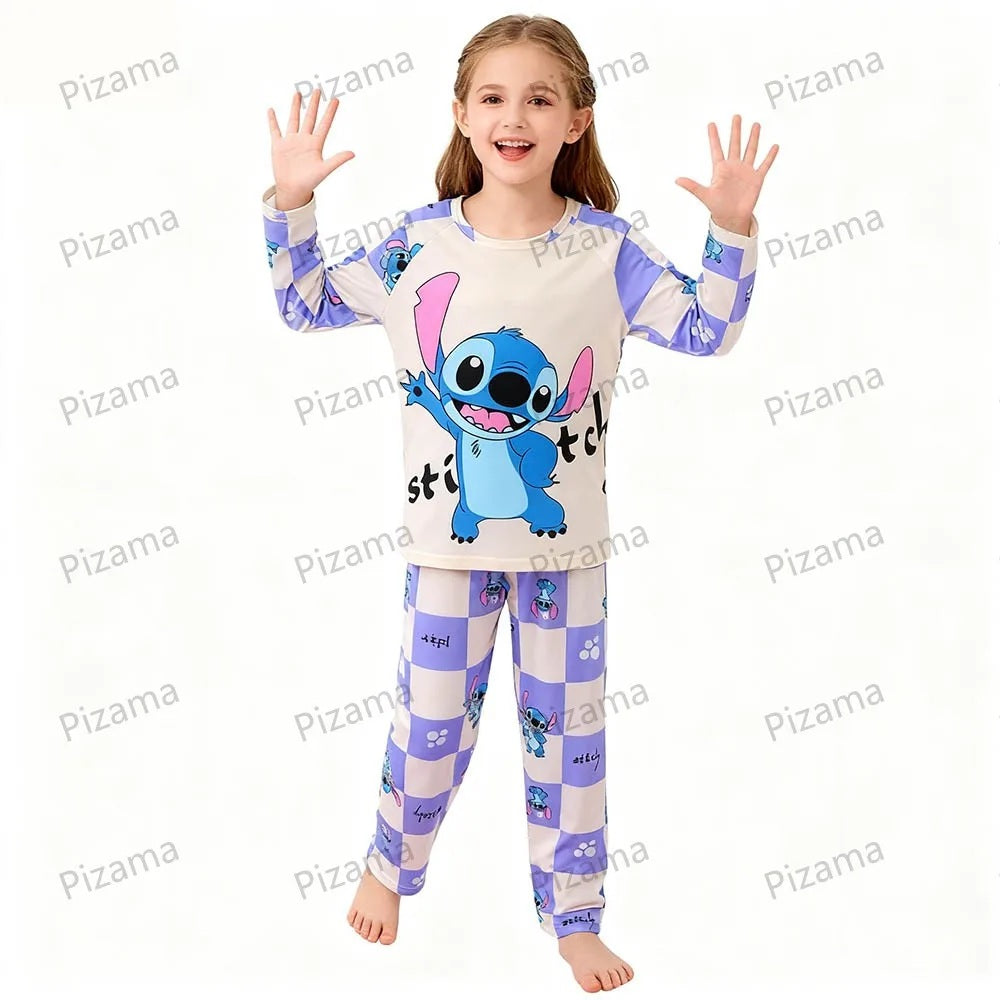 😴💙 Kids Stitch Long Sleeve Pajama Set – Soft Cozy Cartoon Sleepwear for Boys & Girls Loungewear FAIRY KIDS