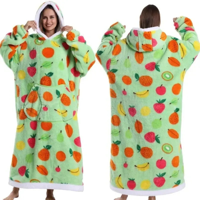 💖Warm Winter Hoodie Blanket | Couple Style Christmas Theme | Long Thermal Sleepwear for Men & Women | Cozy Home Comfort Fairy.kid