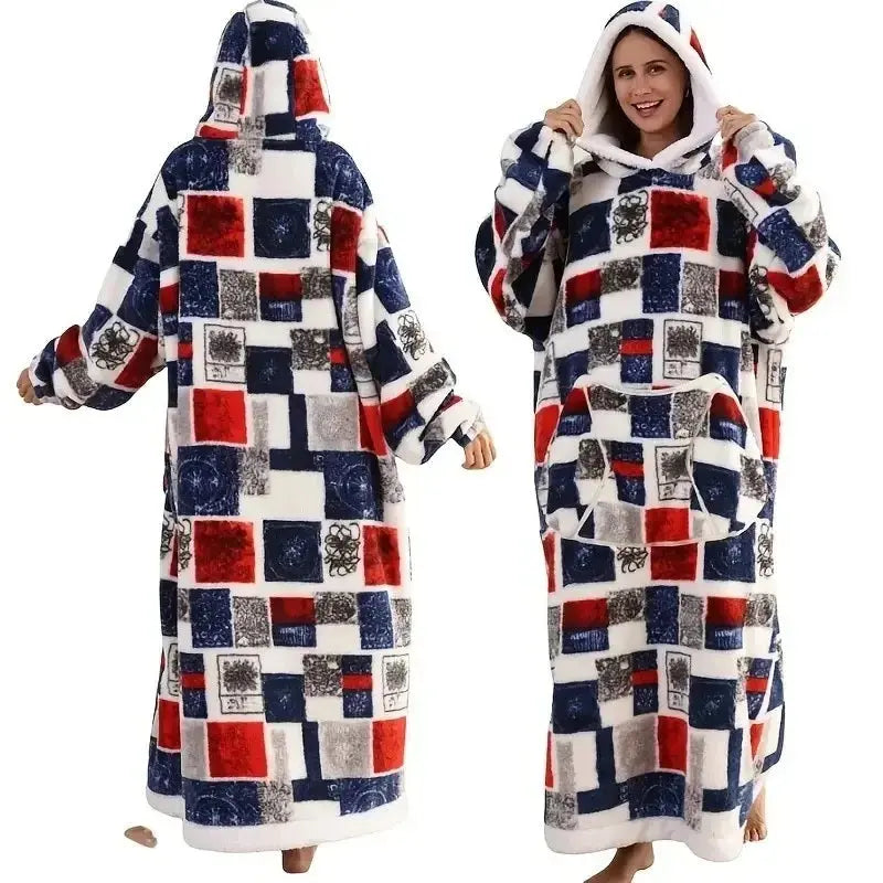 💖Warm Winter Hoodie Blanket | Couple Style Christmas Theme | Long Thermal Sleepwear for Men & Women | Cozy Home Comfort Fairy.kid