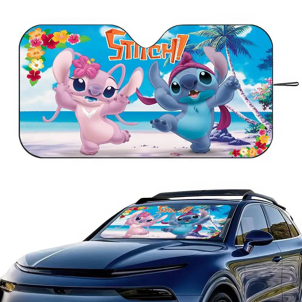 ☀️🚗 Stitch Cute Windshield Sunshade – Anime Car Front Windshield 70x130cm Sun Visor Heat Reflector FAIRY KIDS