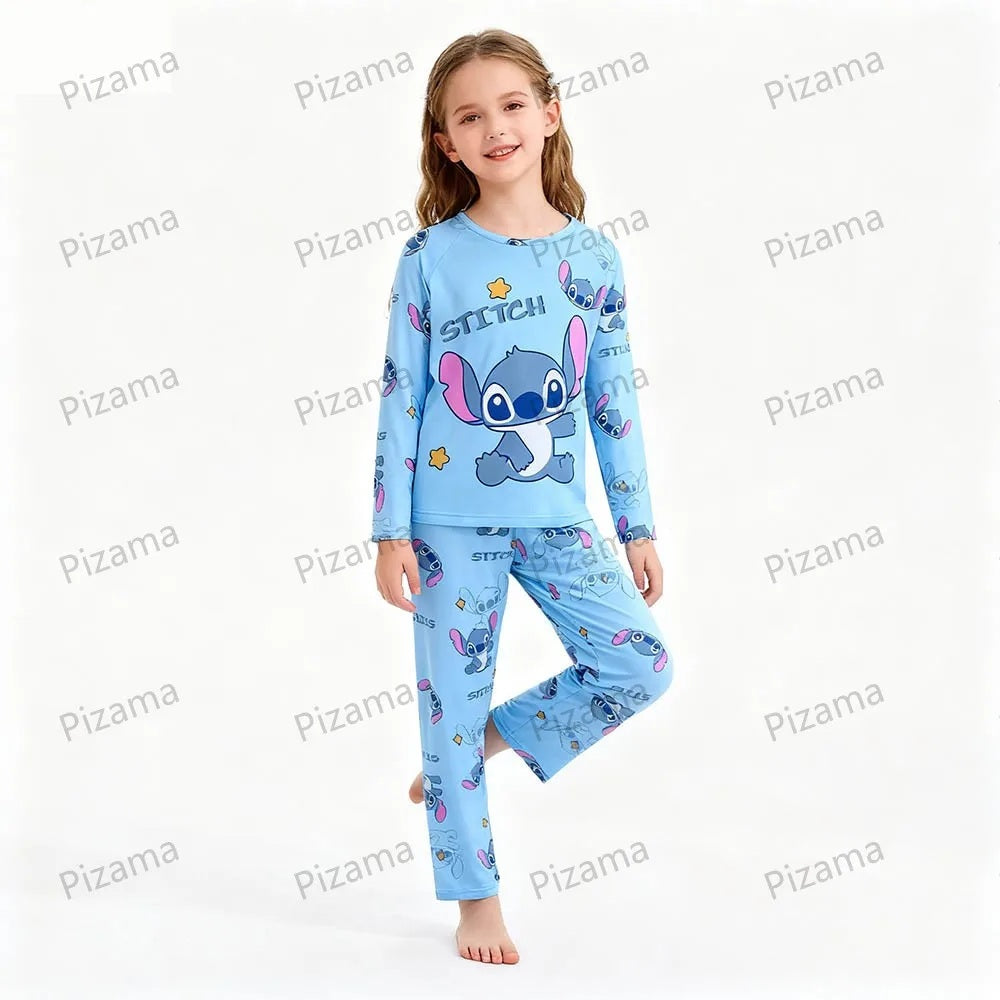 😴💙 Kids Stitch Long Sleeve Pajama Set – Soft Cozy Cartoon Sleepwear for Boys & Girls Loungewear FAIRY KIDS