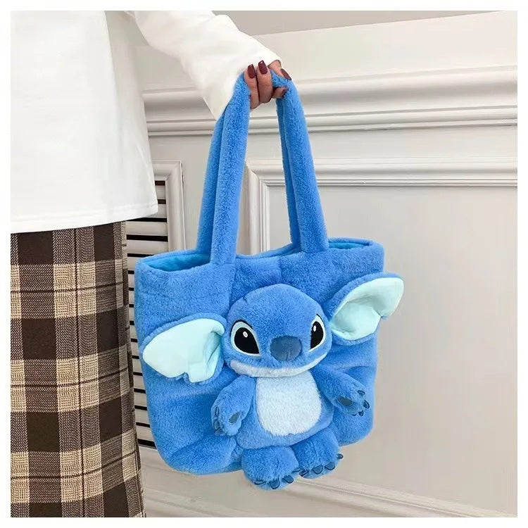 👜🍓 Disney 2026 New Cartoon Plush Doll Shoulder Bag – Sweet & Cute Stitch Strawberry Bear Soft Girls Handbag FAIRY KIDS