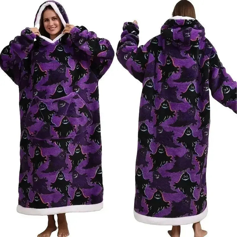 💖Warm Winter Hoodie Blanket | Couple Style Christmas Theme | Long Thermal Sleepwear for Men & Women | Cozy Home Comfort Fairy.kid