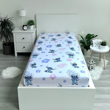 🛏️💙 Lilo & Stitch 100% Cotton Fitted Sheet – Soft Breathable Bed Sheet 90×200 cm with Deep Elastic Corners FAIRY KIDS