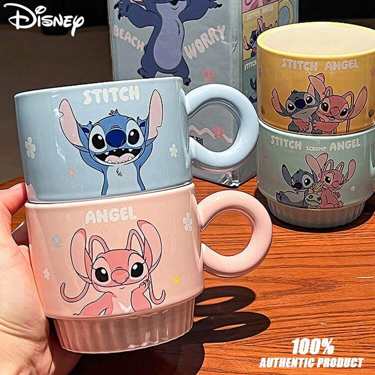 ☕💙 Stitch Stacking Ceramic Cup – Cute Cartoon Household Mug Gift for Coffee & Tea Lovers FAIRY KIDS