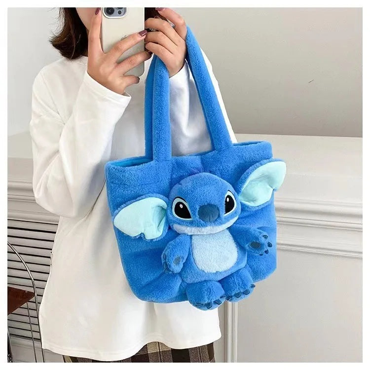 👜🍓 Disney 2026 New Cartoon Plush Doll Shoulder Bag – Sweet & Cute Stitch Strawberry Bear Soft Girls Handbag FAIRY KIDS