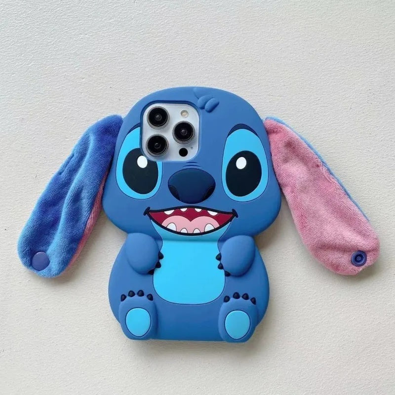 📱💙 Disney Stitch Big Ear Silicone Phone Case for Iphone and samsung – Soft Shockproof Cute Protective Cover FAIRY KIDS