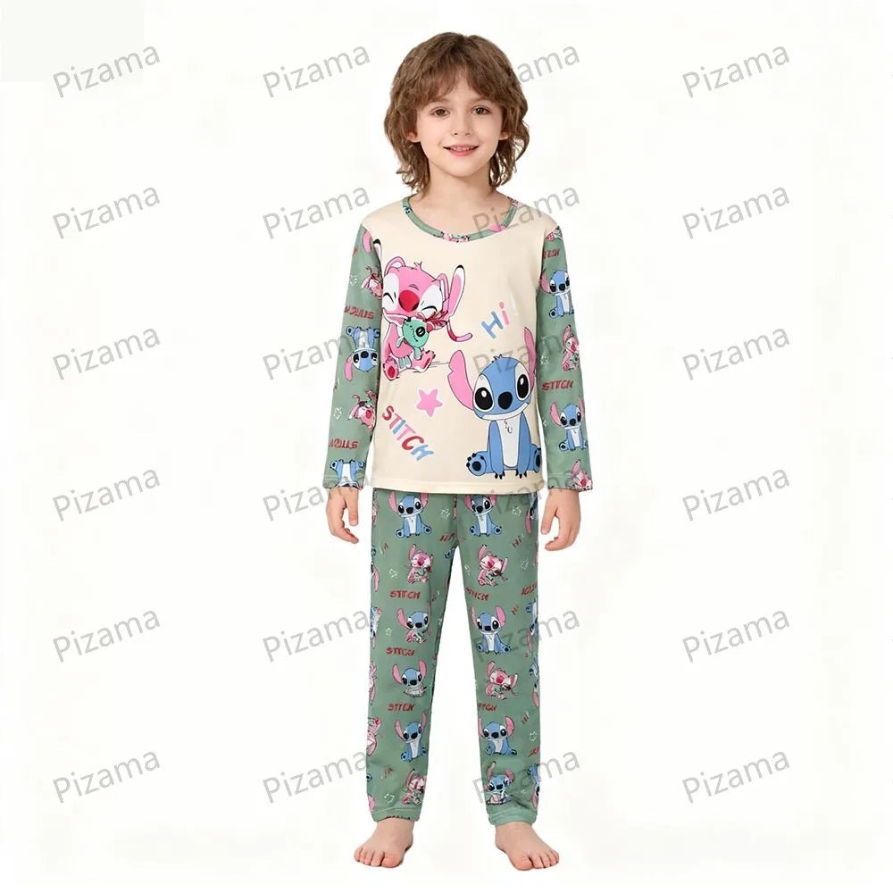 😴💙 Kids Stitch Long Sleeve Pajama Set – Soft Cozy Cartoon Sleepwear for Boys & Girls Loungewear FAIRY KIDS