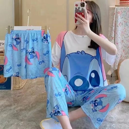 Women's New Three-piece Pajamas Homewear Set of Sweet Pajamas Cartoon Leisure Women's Homewear Pajamas Set FAIRY KIDS