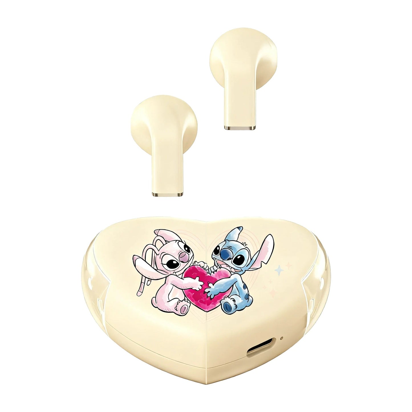 🎧💙 Disney Rotatable Heart-Shaped Headset – Stitch Wireless Bluetooth 5.3 Earbuds FAIRY KIDS