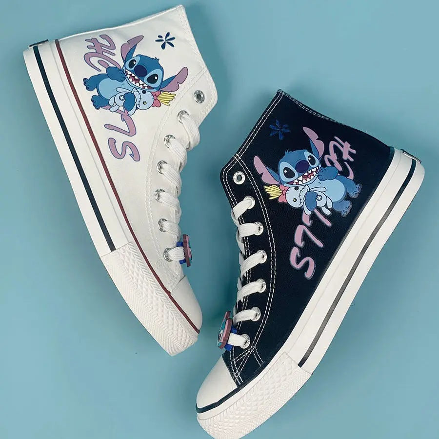 👟💙 Stitch Canvas Shoes – Cute Cartoon High & Low Top Casual Sneakers for Men & Women FAIRY KIDS