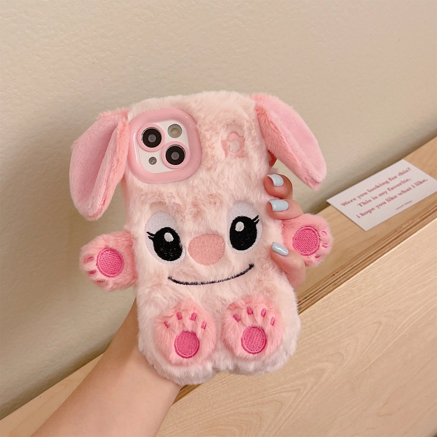 📱💙 Cute 3D Cartoon Stitch Plush Embroidered Phone Case for iPhoneFashion protective cover. FAIRY KIDS