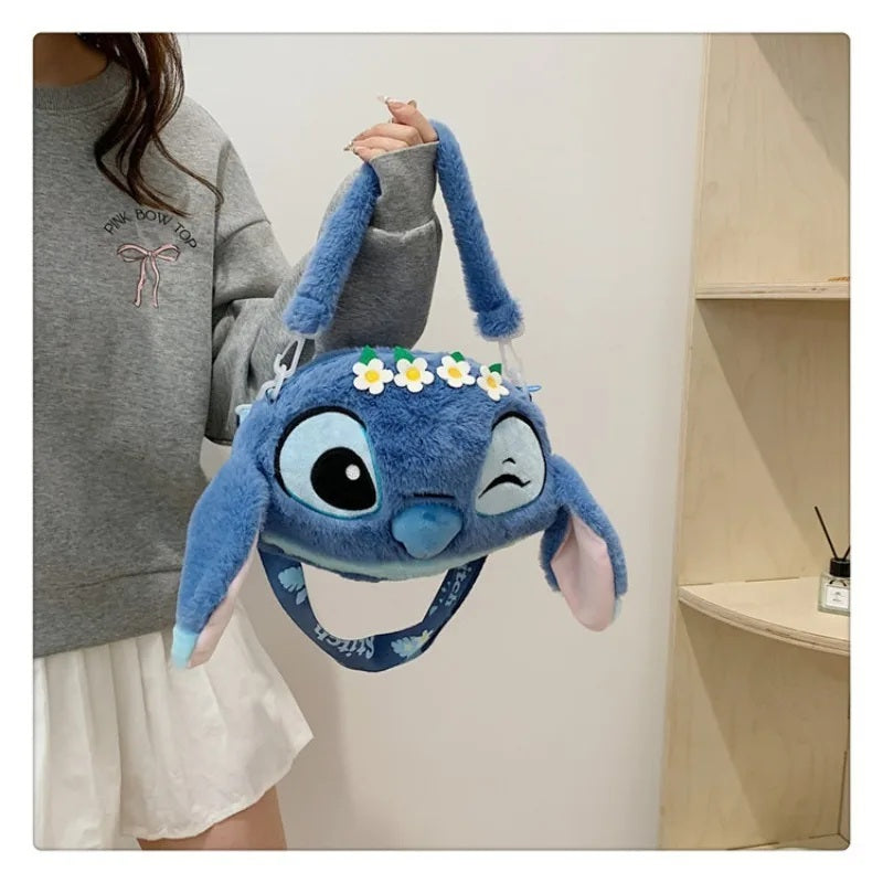 🎒💙 New Disney Stitch Plush Backpack – Cute Cartoon Shoulder Messenger Bag for Girls Parent-Child Gift FAIRY KIDS