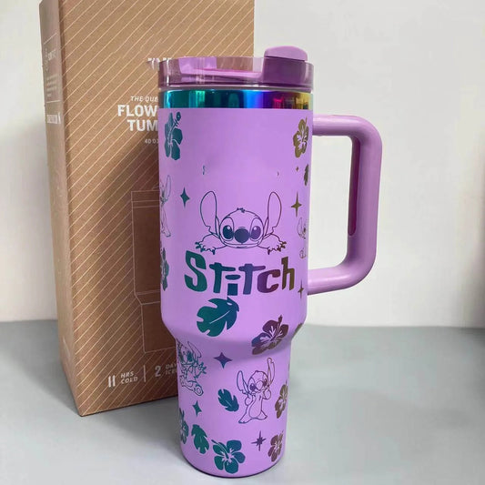 💙 Miniso Disney Stitch 40oz Insulated Cup | 304 Stainless Steel Vacuum Bottle | Cute Travel & Sports Tumbler