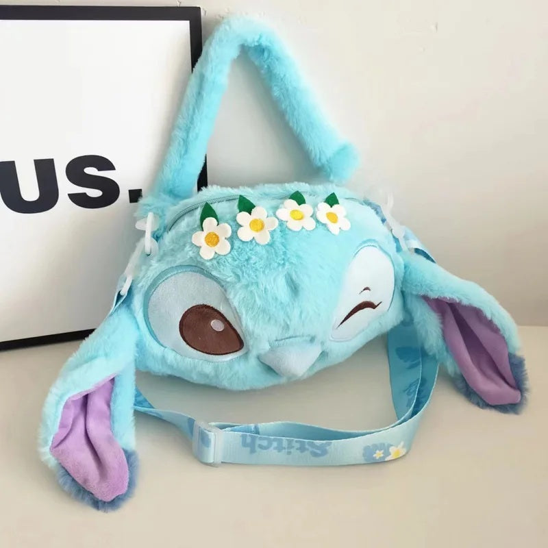 🎒💙 New Disney Stitch Plush Backpack – Cute Cartoon Shoulder Messenger Bag for Girls Parent-Child Gift FAIRY KIDS