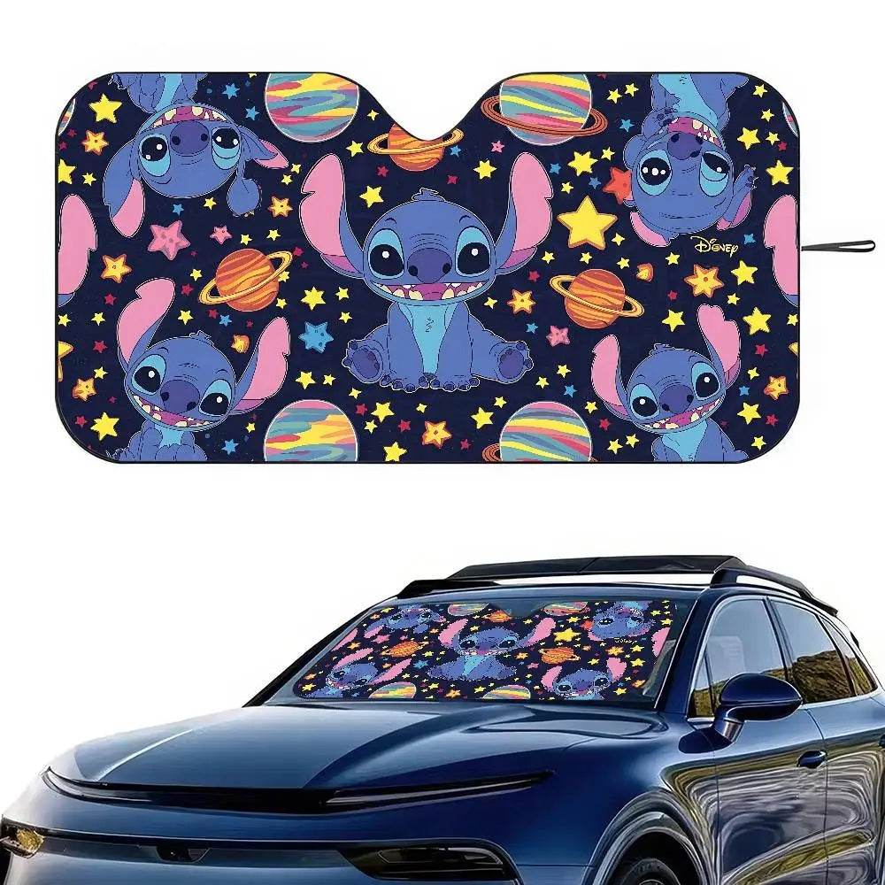 ☀️🚗 Stitch Cute Windshield Sunshade – Anime Car Front Windshield 70x130cm Sun Visor Heat Reflector FAIRY KIDS
