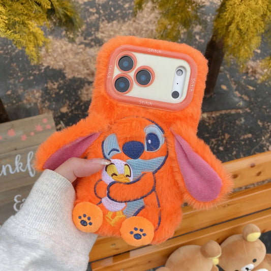 📱💙 Cute 3D Cartoon Stitch Plush Embroidered Phone Case for iPhoneFashion protective cover. FAIRY KIDS