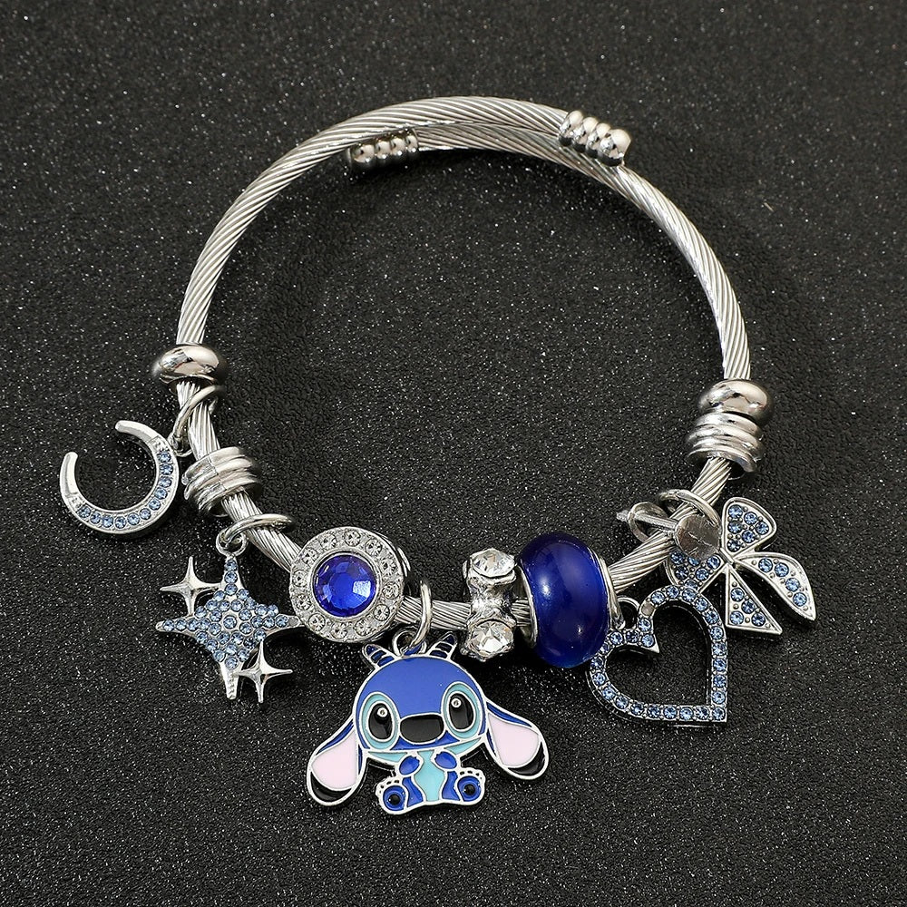 ✨💙 Glow-in-the-Dark Stitch Bracelet – Cute Cartoon Luminescent Adjustable Jewelry Gift for Kids & Fans FAIRY KIDS