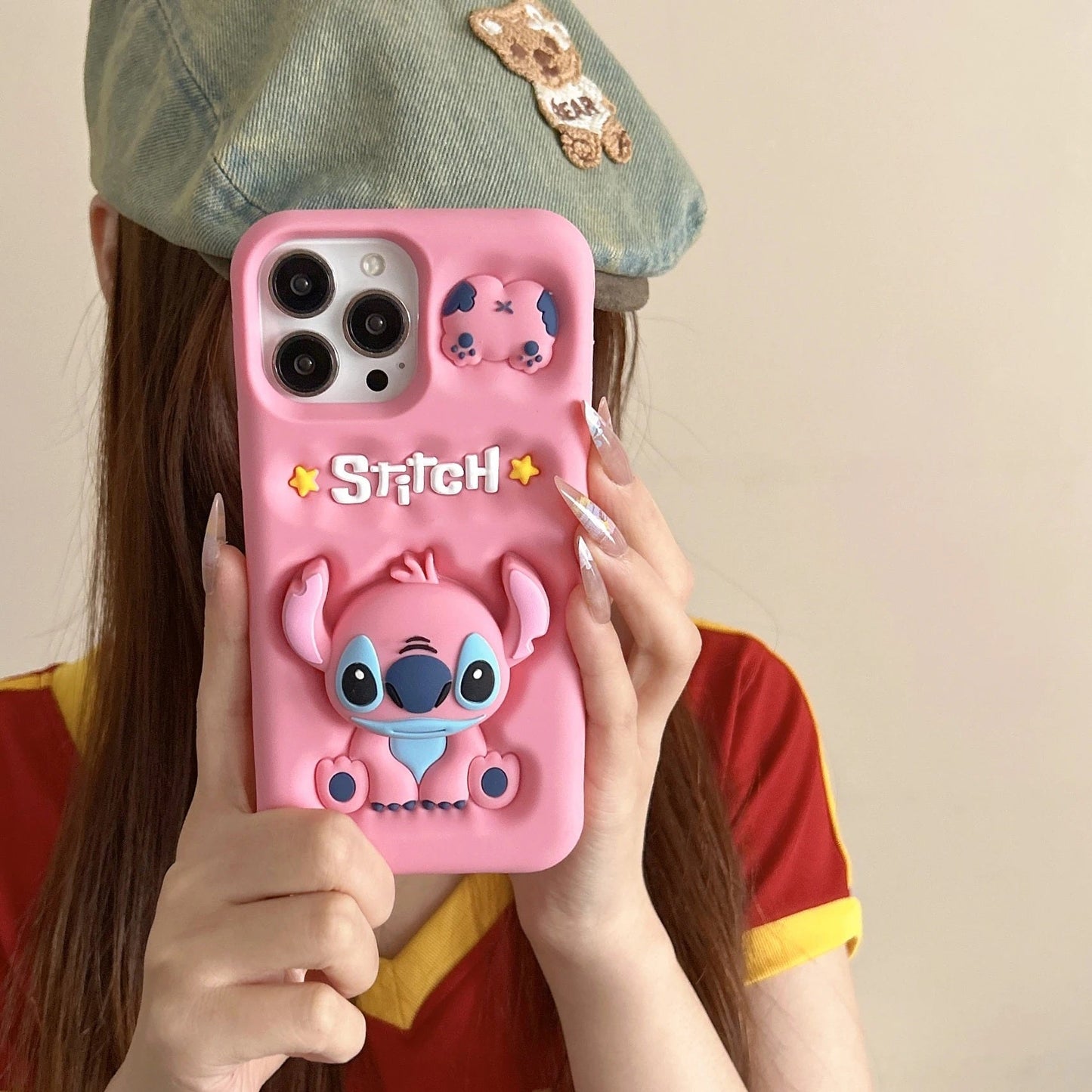 📱💙 Stitch Silicone Phone Case with Grip Holder – Cute Cartoon Shockproof Cover FAIRY KIDS