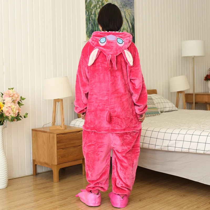 🎭 Adult Hooded Onesie Pajamas – Lilo & Stitch Anime Cartoon FAIRY KIDS