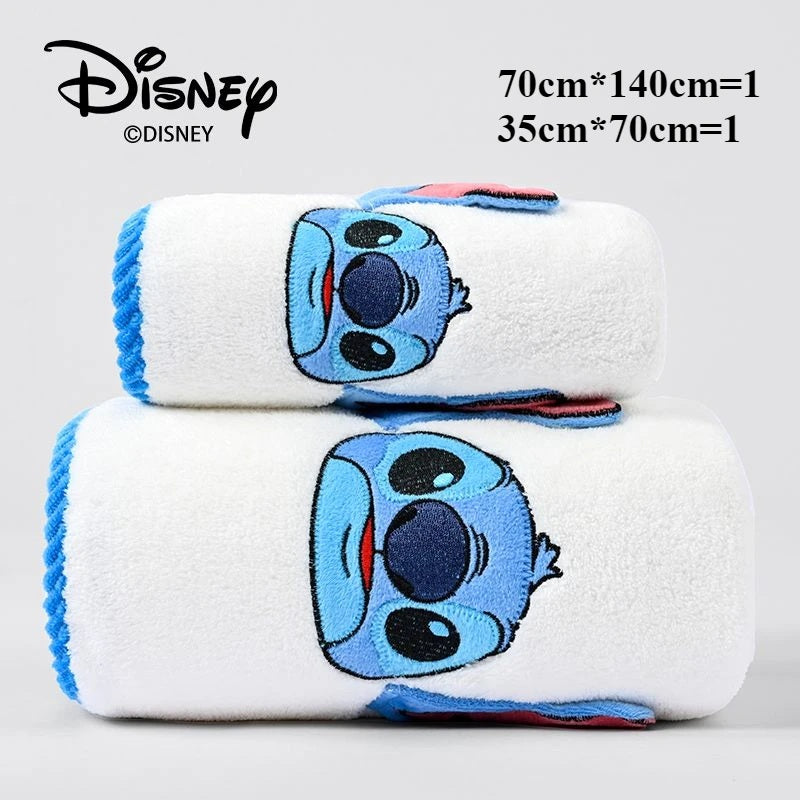 🛁💙 Disney Stitch Kids Bath Towel – Soft Cotton & Coral Velvet Cute Cartoon Towel for Bath, Beach & Gift FAIRY KIDS