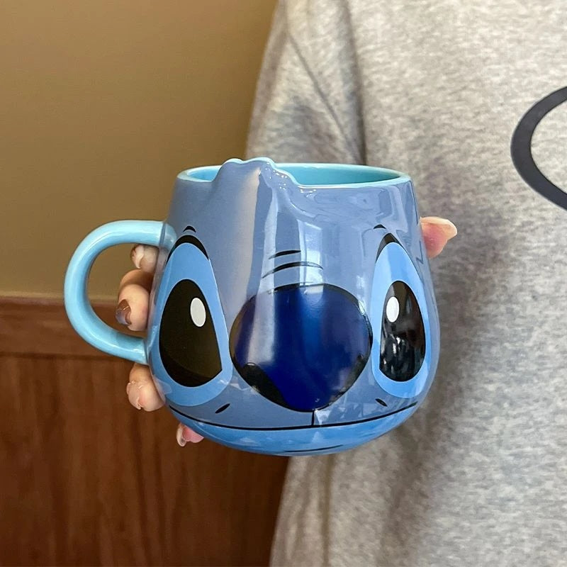 ☕💙 Stitch Ceramic Coffee Mug – Cute Cartoon Couple Milk & Coffee Cup for Home or Office Gift FAIRY KIDS