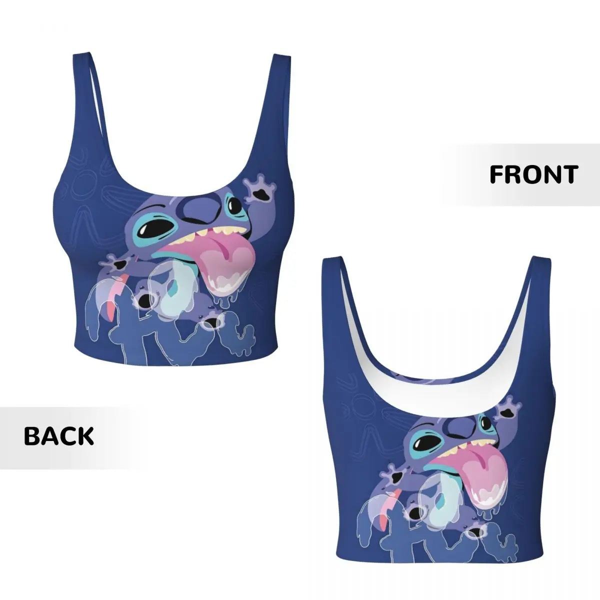 🏋️‍♀️💙Custom Stitch Animes Funny Sports Bra Women Manga High Impact Workout Yoga Crop Top FAIRY KIDS