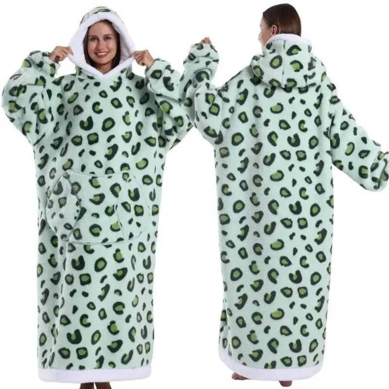 💖Warm Winter Hoodie Blanket | Couple Style Christmas Theme | Long Thermal Sleepwear for Men & Women | Cozy Home Comfort Fairy.kid