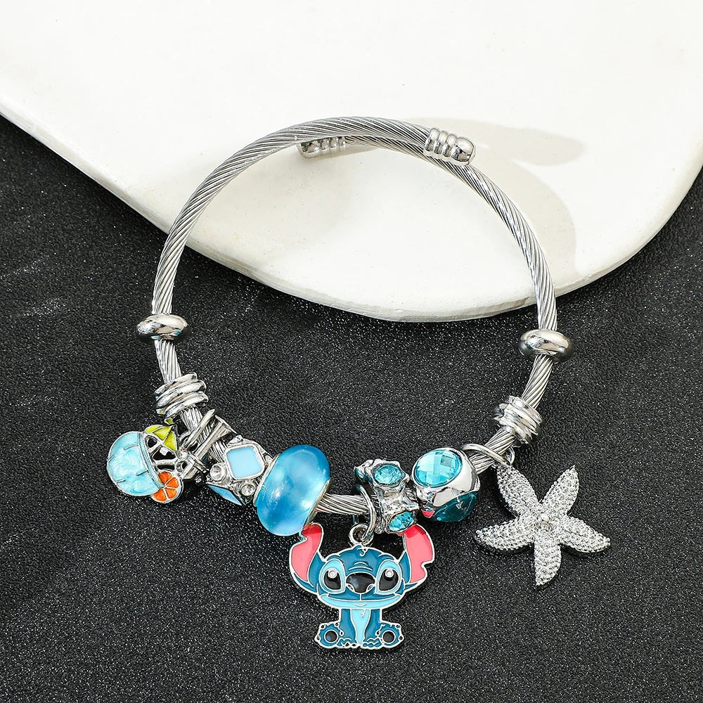 ✨💙 Glow-in-the-Dark Stitch Bracelet – Cute Cartoon Luminescent Adjustable Jewelry Gift for Kids & Fans FAIRY KIDS