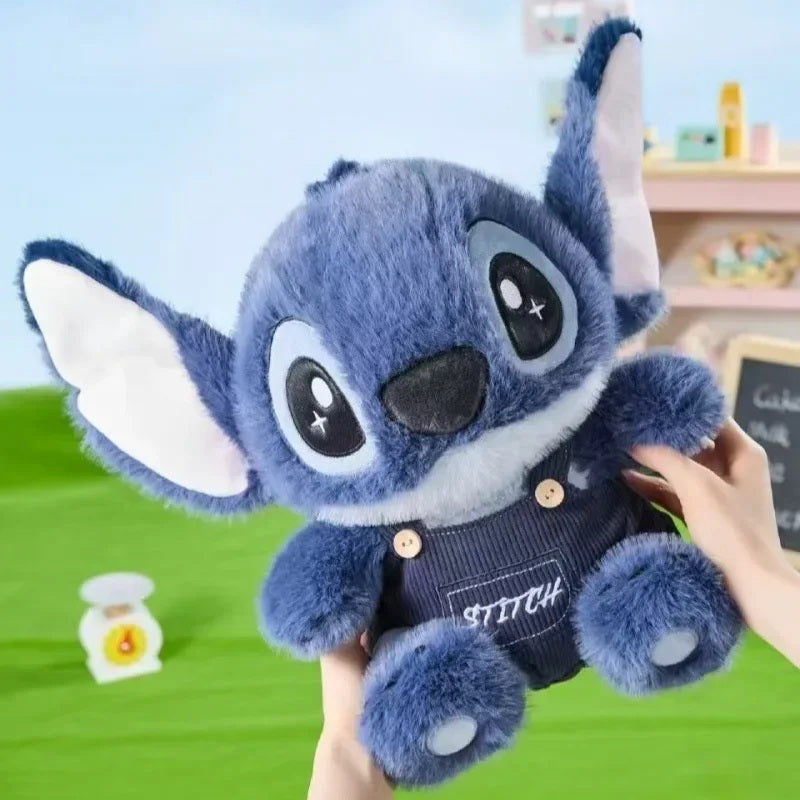 🧸💙 Disney Stitch Plush Doll with Overalls – Cute Anime Stuffed Toy Birthday Gift for Kids Room Decoration FAIRY KIDS