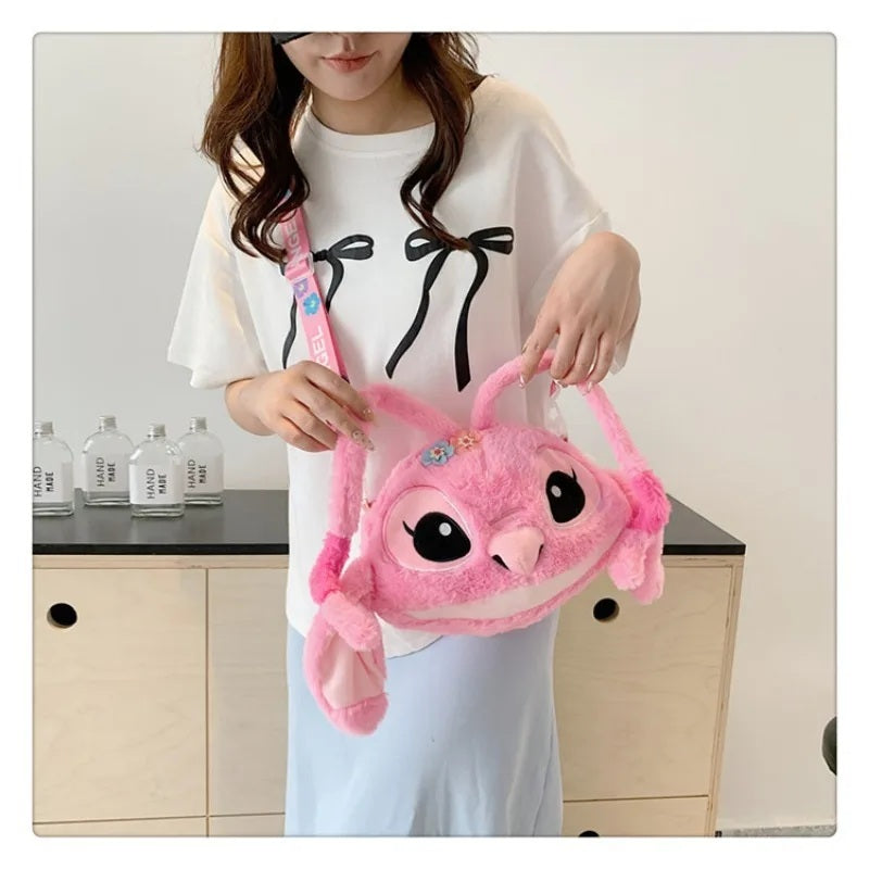 🎒💙 New Disney Stitch Plush Backpack – Cute Cartoon Shoulder Messenger Bag for Girls Parent-Child Gift FAIRY KIDS