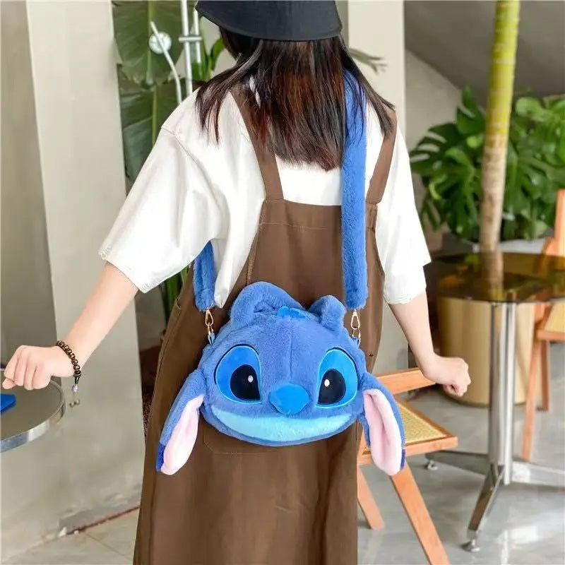 👜🍓 Disney 2026 New Cartoon Plush Doll Shoulder Bag – Sweet & Cute Stitch Strawberry Bear Soft Girls Handbag FAIRY KIDS