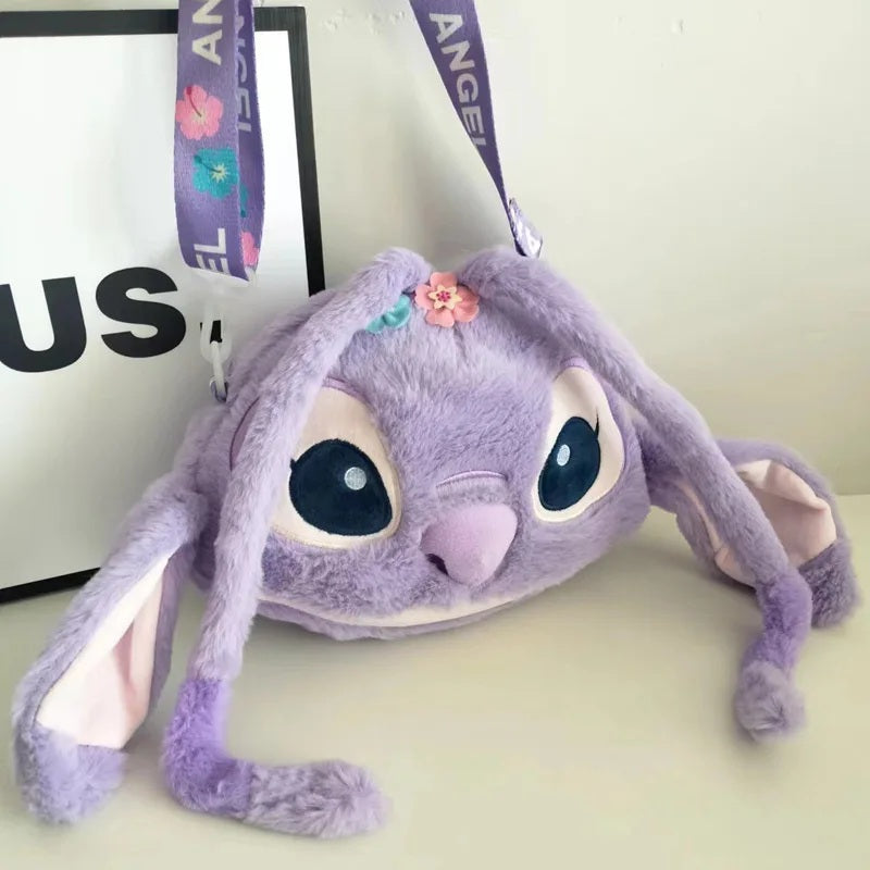 🎒💙 New Disney Stitch Plush Backpack – Cute Cartoon Shoulder Messenger Bag for Girls Parent-Child Gift FAIRY KIDS