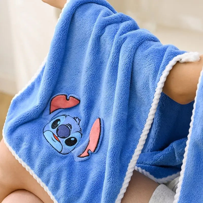 🛁💙 Disney Stitch Kids Bath Towel – Soft Cotton & Coral Velvet Cute Cartoon Towel for Bath, Beach & Gift FAIRY KIDS