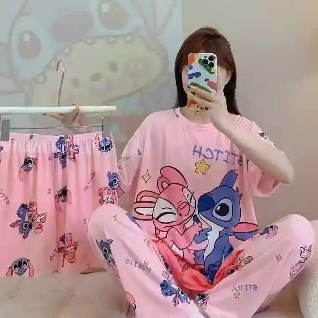 Women's New Three-piece Pajamas Homewear Set of Sweet Pajamas Cartoon Leisure Women's Homewear Pajamas Set FAIRY KIDS
