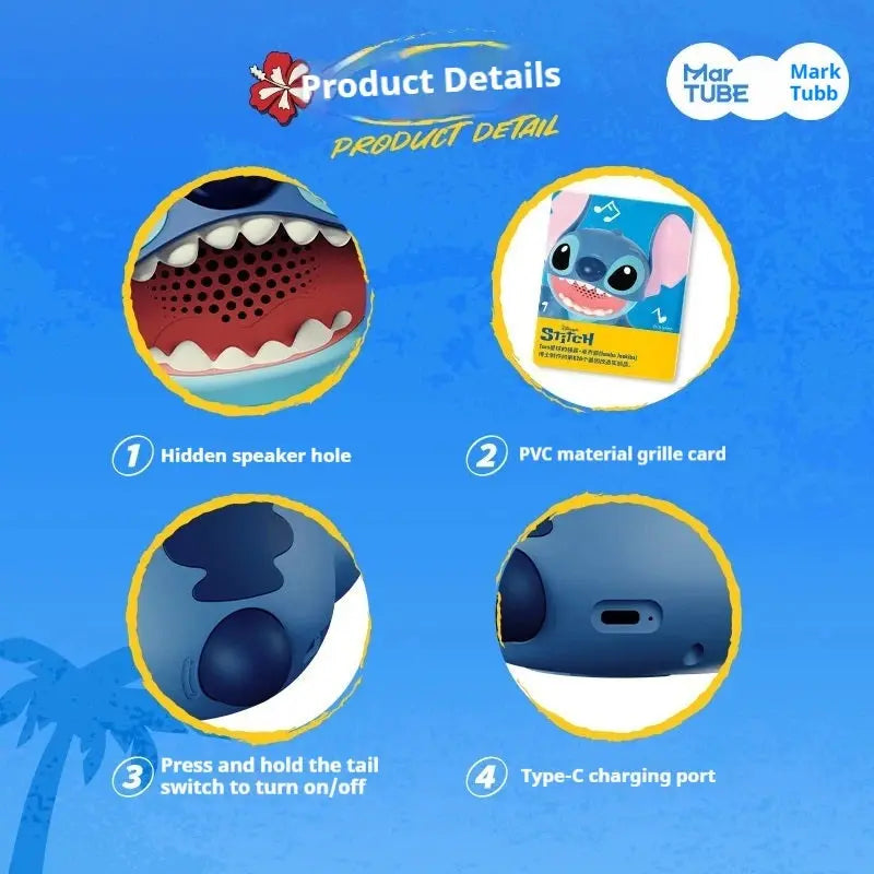 Stitch Bluetooth Speaker – High Sound Quality Desktop Ornament | Cute Anime Collectible Gift Fairy.kid