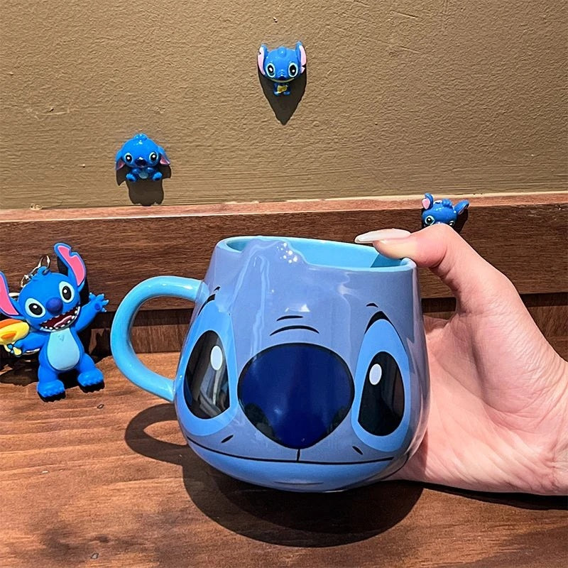 ☕💙 Stitch Ceramic Coffee Mug – Cute Cartoon Couple Milk & Coffee Cup for Home or Office Gift FAIRY KIDS