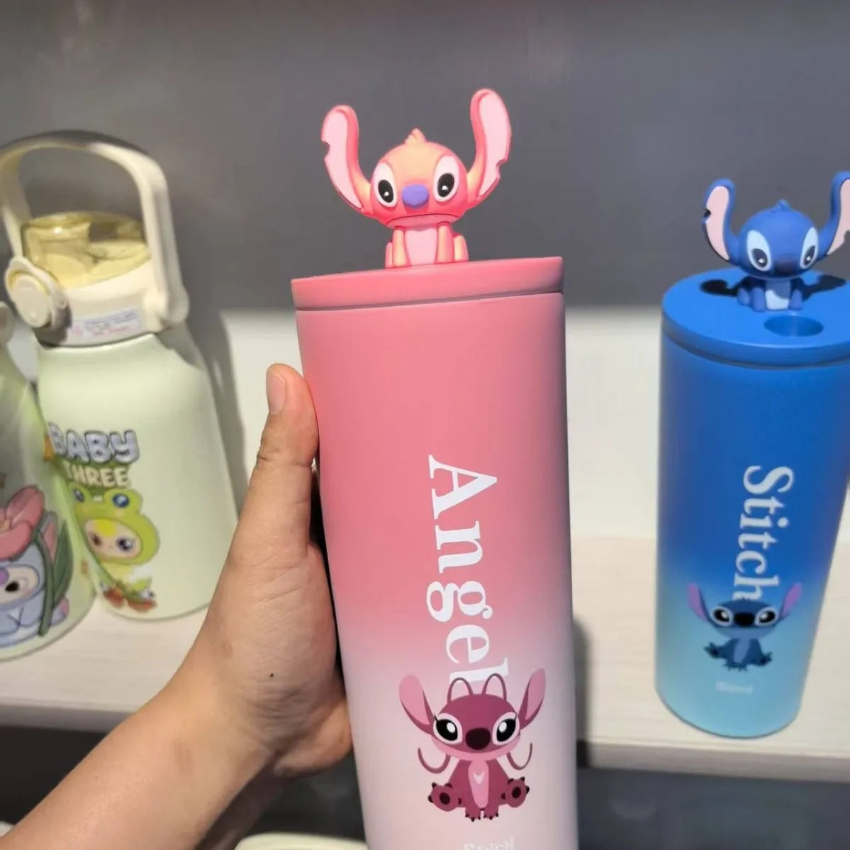 💙 Stitch & Angel Tumbler – 20oz Stainless Steel Cup |  Blue & Pink Gift for Fans Ma boutique