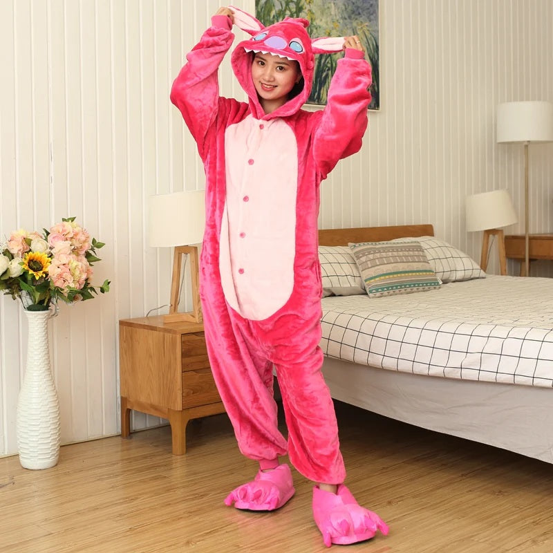 🎭 Adult Hooded Onesie Pajamas – Lilo & Stitch Anime Cartoon FAIRY KIDS