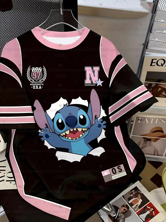 👕💙 2026 Summer Stitch 3D Print T-Shirt – Unisex Breathable Quick-Dry Casual Couple Cartoon Tee FAIRY KIDS