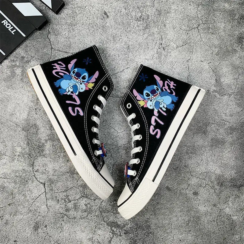 👟💙 Stitch Canvas Shoes – Cute Cartoon High & Low Top Casual Sneakers for Men & Women FAIRY KIDS