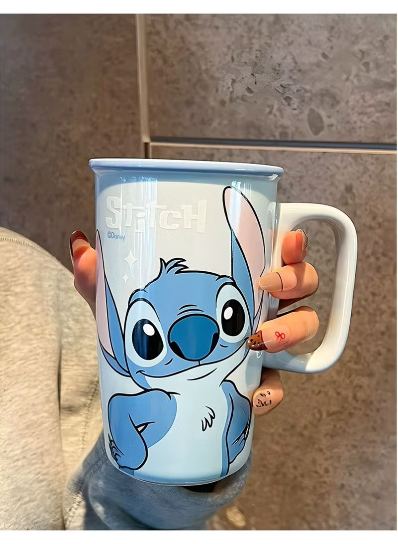 ☕💙 Disney Stitch 550ml Ceramic Mug – Large Coffee & Tea Cup for Home & Office