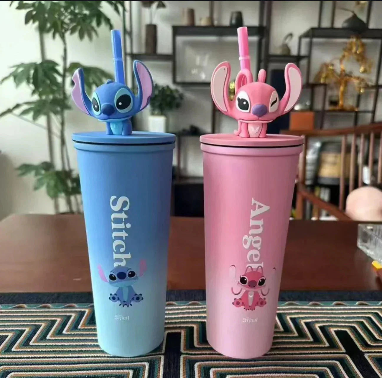 💙 Stitch & Angel Tumbler – 20oz Stainless Steel Cup |  Blue & Pink Gift for Fans Ma boutique